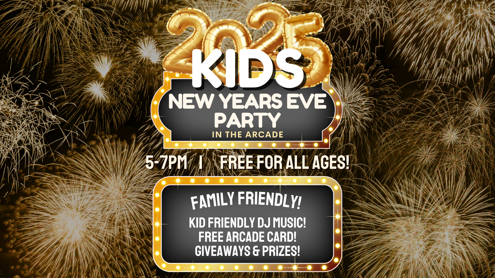 NYE Kids Party in the Arcade