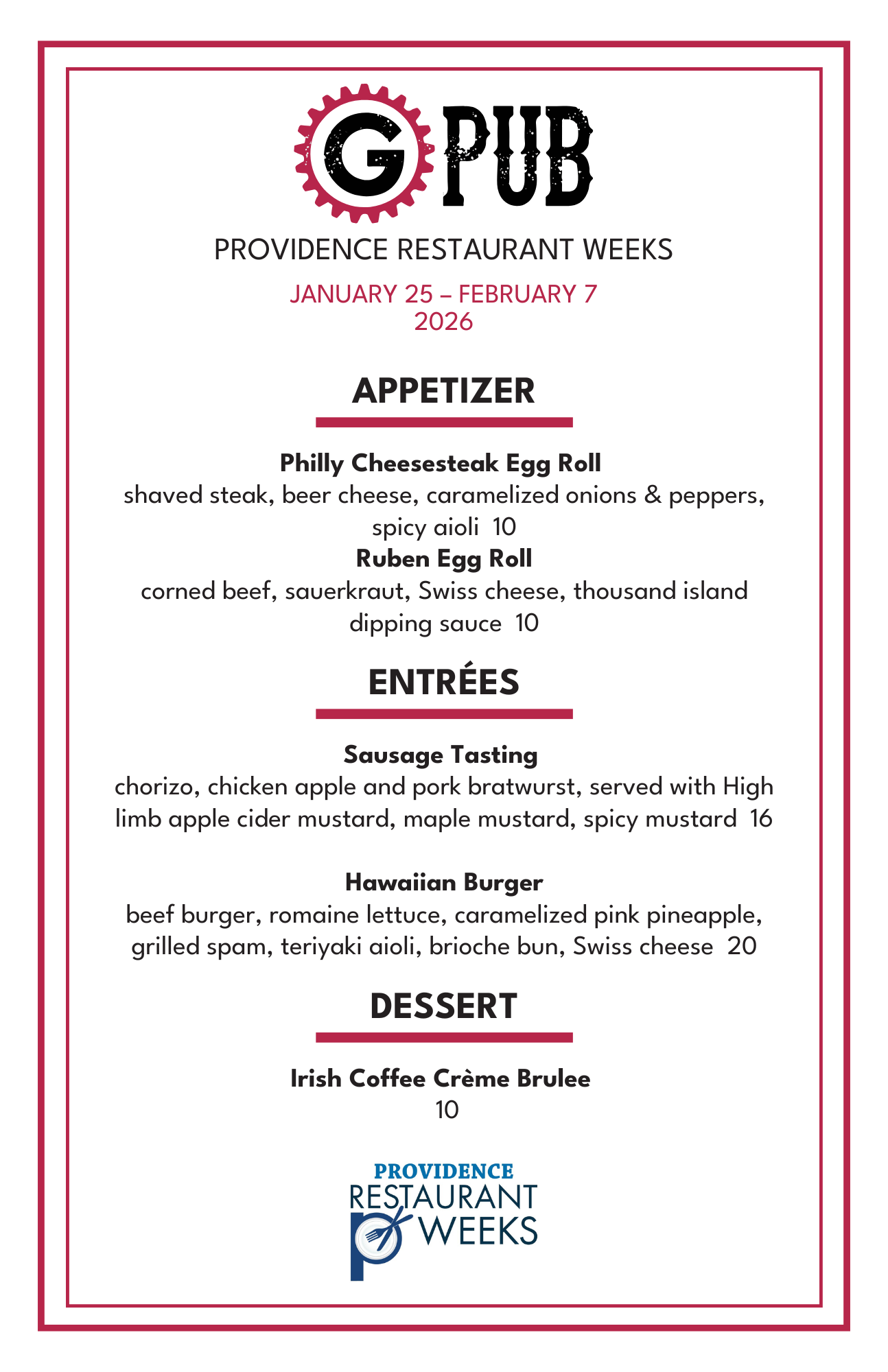 Restaurant Weeks 2026