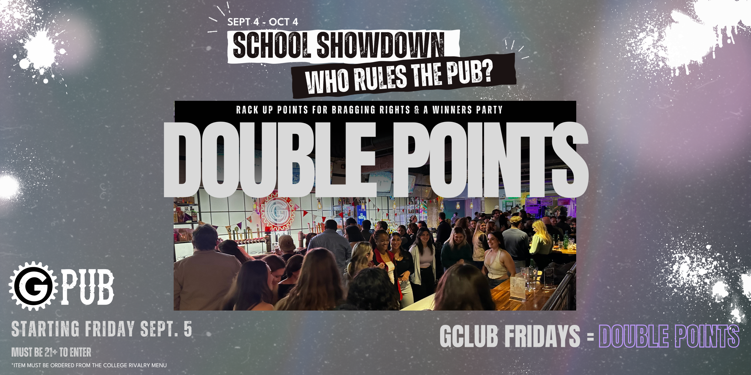 School Showdown Rivalry at GPub Double Points